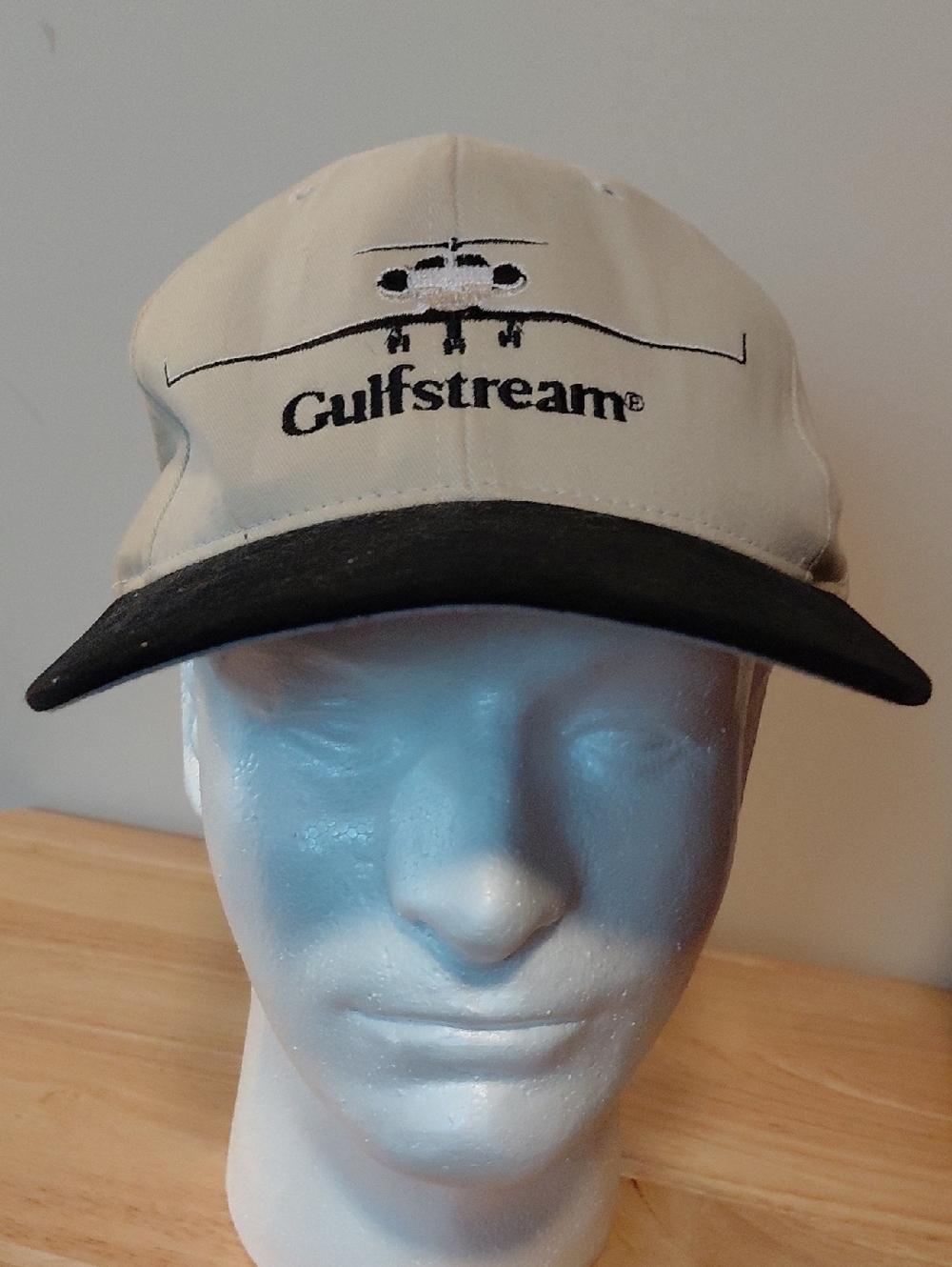 Beige and Black Embroidered Logo Baseball Cap